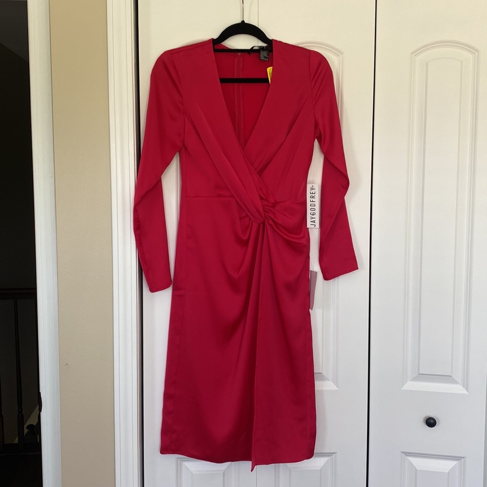 Jay Godfrey Twist Front Satin Crepe Dress NWT size 2